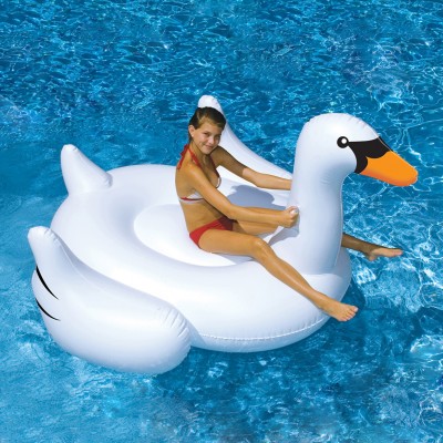 Swimline Giant Swan 75-in Inflatable Ride-On Pool Toy   551864898